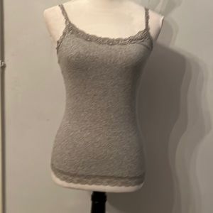 Stretchy grey lace tank